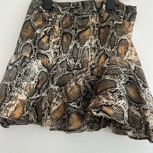 Zara Silk Snake Print Skirt